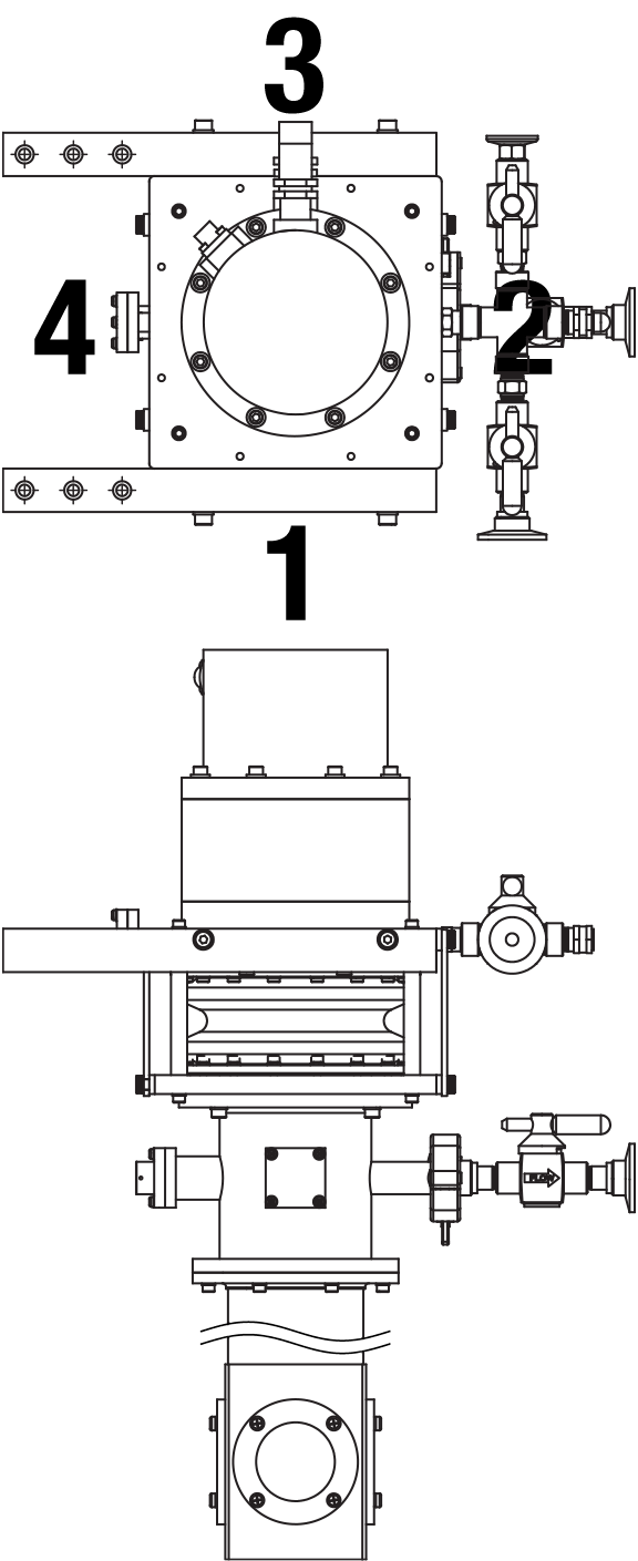 CCS-XG feedthrough and window positions